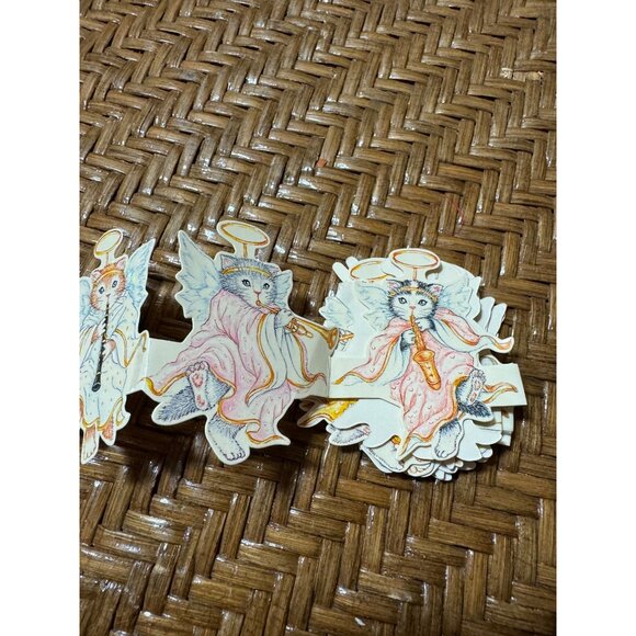 Vintage Cat-Themed Christmas Ornament Set With Stocking Cat Paper Garland - Picture 8 of 14